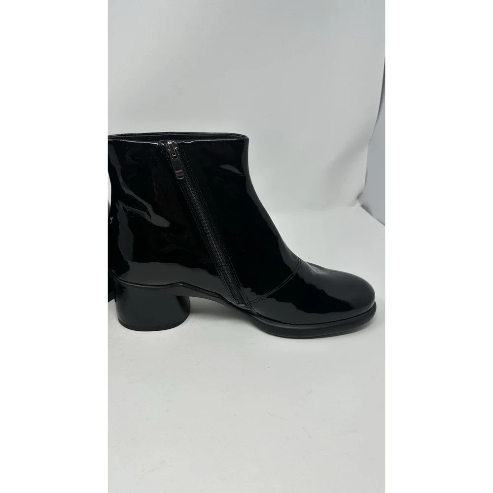 ECCO WOMEN BOOTS SHOES SCULPTED PATENT LEATHER BLACK SIZE 41 EU / 10 USA